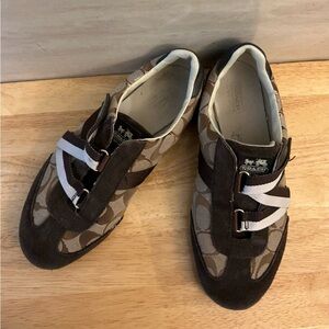 Vintage-Style Coach Juli Signature Monogrammed Canvas Sneakers